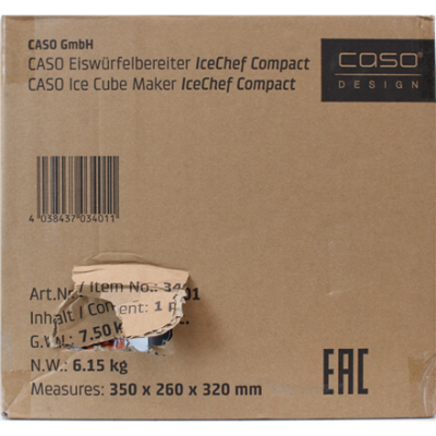 SALE OUT.  |  Caso  |  Ice Cube Machine  |  IceChef Compact  |  Power 120 W  |  Black  |  DAMAGED PACKAGING