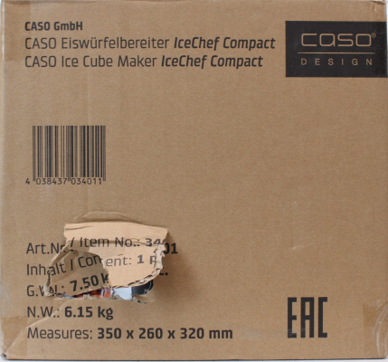 SALE OUT.  |  Caso  |  Ice Cube Machine  |  IceChef Compact  |  Power 120 W  |  Black  |  DAMAGED PACKAGING