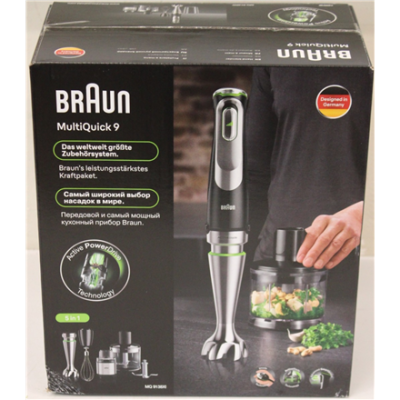 SALE OUT. Braun  |  Hand Blender  |  MQ9138XI MultiQuick 9  |  Hand Blender  |  1200 W  |  Ice crushing  |  Black / Stainless Steel  |  DAMAGED PACKAGING