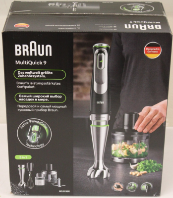 SALE OUT. Braun  |  Hand Blender  |  MQ9138XI MultiQuick 9  |  Hand Blender  |  1200 W  |  Ice crushing  |  Black / Stainless Steel  |  DAMAGED PACKAGING