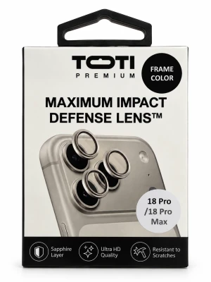 TOTI PREMIUM Anti-broken Lens protector for iPhone 18 Pro  /  18 Pro Max Black
