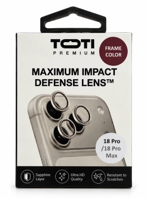 TOTI PREMIUM Anti-broken Lens protector for iPhone 18 Pro  /  18 Pro Max Burgundy