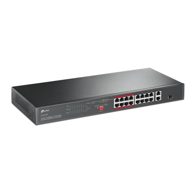 TP-LINK  |  Коммутатор  |  TL-SL1218P  |  Неуправляемый  |  Для установки в стойку  |  Количество портов 10 / 100 Mbps (RJ-45) 16  |  Количество портов SFP 1  |  Количество портов PoE+ 16  |  Тип источника питания 100-240VAC, 50-60Hz