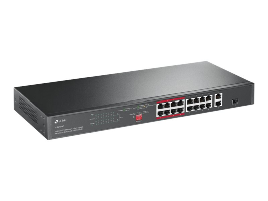 TP-LINK  |  Коммутатор  |  TL-SL1218P  |  Неуправляемый  |  Для установки в стойку  |  Количество портов 10 / 100 Mbps (RJ-45) 16  |  Количество портов SFP 1  |  Количество портов PoE+ 16  |  Тип источника питания 100-240VAC, 50-60Hz