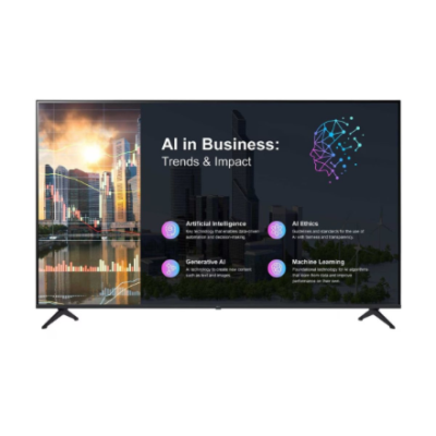 LG 55PK640S0LB  |  Digital signage  |  55 "  |  Landscape  |  16 / 7  |  webOS  |  Wi-Fi  |  300 cd / m²  |  1000000:1  |  8 ms