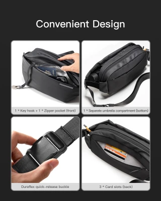 Inateck LB03014 Sling Bag, Black