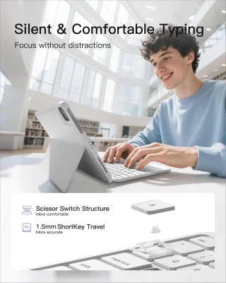 Inateck KB04122 AceTouch Keyboard Case iPad 10.9-11", White