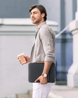 Inateck LB02006 Laptop Sleeve Briefcase 14", Black Gray