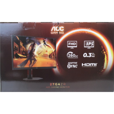 SALE OUT. AOC Gaming 27G4ZR 27" 1920x1080 / 1ms / 300cd / m², HDMI, DisplayPort, Headphone Out  |  SALE OUT.  |  AOC  |  27G4ZR  |  27 "  |  Fast IPS  |  FHD  |  16:9  |  240 Hz  |  1 ms  |  1920 x 1080 pixels  |  350 cd / m²  |  HDMI ports quantity 2  | 