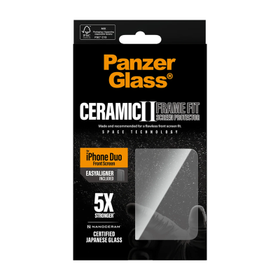 PanzerGlass Screen protector  |  Apple  |  iPhone Duo  |  Glass ceramic  |  Transparent