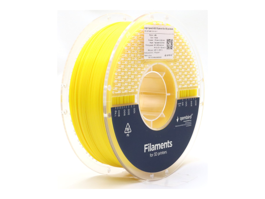 Flashforge High Speed ABS filament, 1.75 mm, 1 kg  |  3DP-ABS1.75HY-01-Y  |  ABS filament  |  Yellow