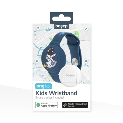 Beeep OneTag Apple Find My & Android Tracker - Kids Wristband Silicon Astronaut