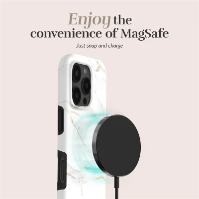 MIO White Marble Magsafe Compatible for iPhone 17 Pro