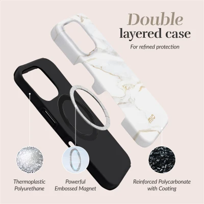 MIO White Marble Magsafe Compatible for iPhone 17 Pro