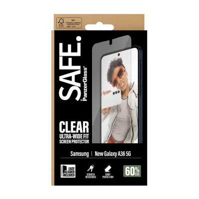 PanzerGlass SAFE Screen Protector Samsung Galaxy A37, Ultra-Wide Fit, transparent
