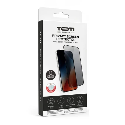 TOTI PREMIUM TEMPERED Privacy glass 2.5D screen protector full cover for iPhone 18 Pro Max