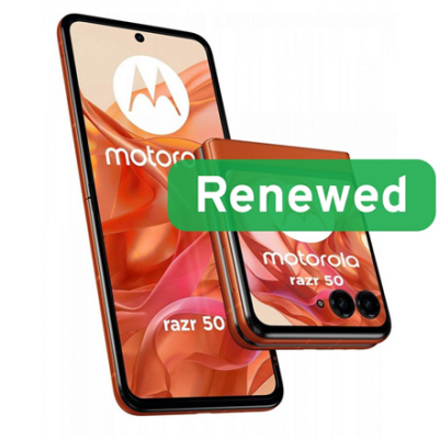 Motorola Renewed  |  Grade A  |  Razr 50  |  256 GB  |  Spritz Orange  |  5G  |  O