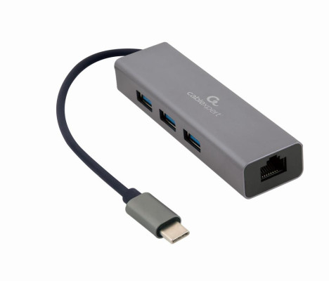 I / O ADAPTER USB-C TO LAN RJ45 / USB HUB A-CMU3-LAN-01 GEMBIRD