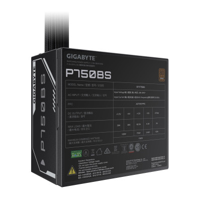 Power Supply | GIGABYTE | GP-P750BS | 750 Watts | Efficiency 80 PLUS BRONZE | PFC Active | MTBF 100000 hours | GP-P750BS