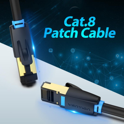 PATCH CABLE CAT.8 SFTP / 0.5M BLACK IKABD VENTION