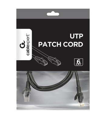 PATCH CABLE CAT6 UTP 1.5M / BLACK PP6U-1.5M / BK GEMBIRD