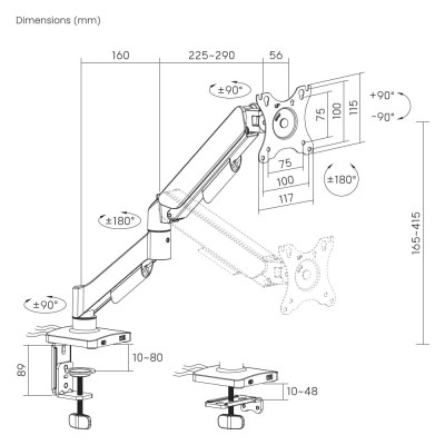 DISPLAY ACC MOUNTING ARM / 17-32" MA-DA1U-01 GEMBIRD