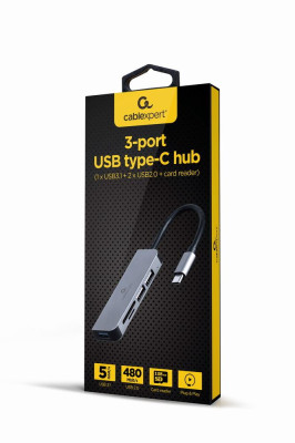 I / O HUB USB-C 3PORT+CR / UHB-CM-CRU3P1U2P2-01 GEMBIRD
