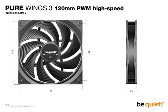 CASE FAN 120MM PURE WINGS 3 / PWM HIGH-SPEED BL106 BE QUIET