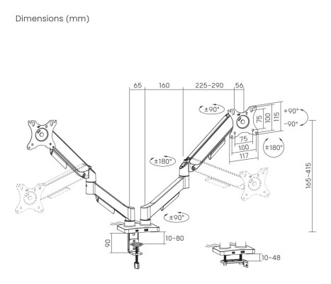 DISPLAY ACC MOUNTING ARM / 17-32" MA-DA2U-01 GEMBIRD