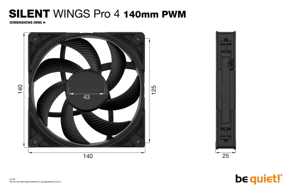 CASE FAN 140MM SILENT WINGS / PRO 4 BL099 BE QUIET
