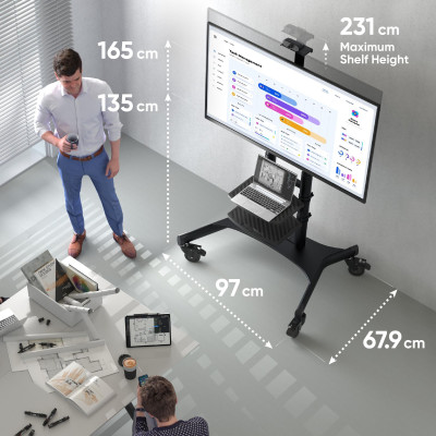 TV SET ACC MOBILE STAND / 50-86" / BLACK TS1881-B ONKRON