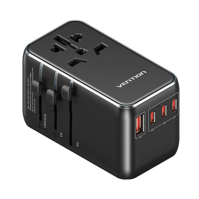 POWER ADAPTER TRAVEL 4PORT / BLACK FJGB0 VENTION
