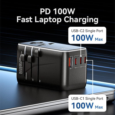 POWER ADAPTER TRAVEL 4PORT / BLACK FJGB0 VENTION