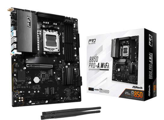 Mainboard | ASROCK | AMD B850 | SAM5 | ATX | Memory DDR5 | Memory slots 4 | 1xPCI-Express 4.0 16x | 1xPCI-Express 5.0 16x | 1xM.2 | 1xHDMI | 1xAudio-In | 1xAudio-Out | 1xMicrophone | 6xUSB 2.0 | 4xUSB 3.2 | 1xUSB-C | 1xRJ45 | B850PRO-AWIFI
