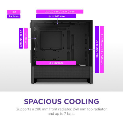 Case | NZXT | micro ATX / Mini-ITX | Black | Midi Tower | PC | CC-H31FB-01