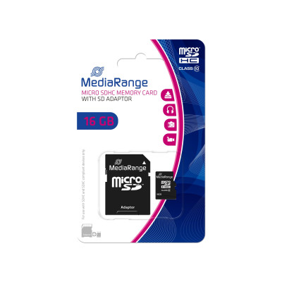 MEMORY MICRO SDHC 16GB C10 / W / ADAPTER MR958 MEDIARANGE