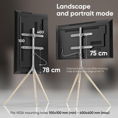 TV SET ACC FLOOR STAND  / 32-65" / WHITE TS1220-W ONKRON