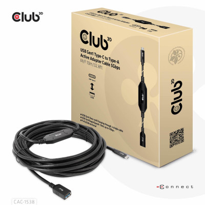 CABLE USB-C TO USB 10M / M / F CAC-1538 CLUB3D