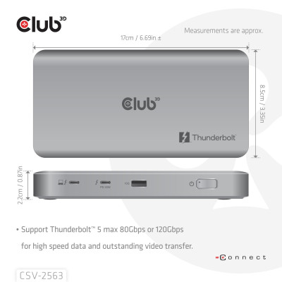 I / O HUB THUNDERBOLT 5IN1 / 180W CSV-2563 CLUB3D