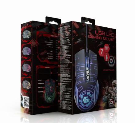 MOUSE USB OPTICAL GAMING / BLACK MUSG-RGB-01 GEMBIRD