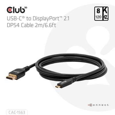 CABLE USB-C TO DP 2M / M / M CAC-1563 CLUB3D