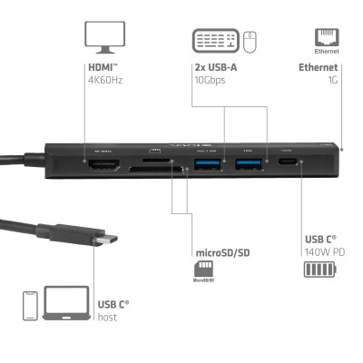 I / O HUB 7IN1 USB-C HDMI / 140W CSV-2555 CLUB3D