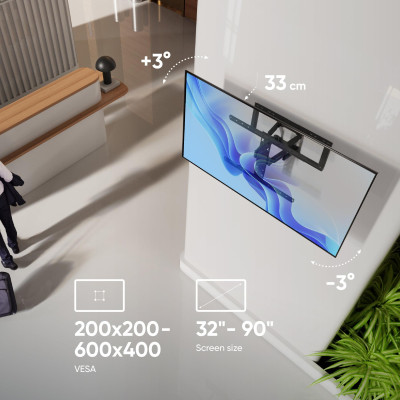 TV SET ACC WALL MOUNT  / 32-90" / BLACK SM6-B ONKRON