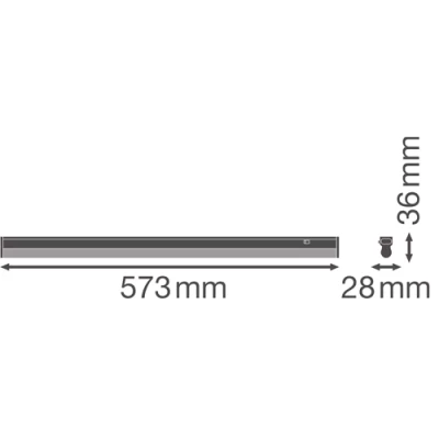 LED lineārais gaismeklis 60cm, 8W, 4000K, IP20 LINEAR COMPACT SWITCH