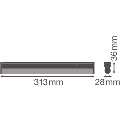 LED lineārais gaismeklis 30cm, 4W, 4000K, IP20 LINEAR COMPACT SWITCH
