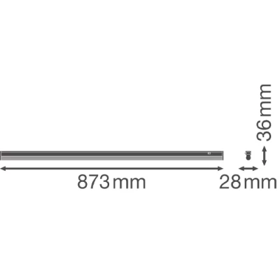 LED линейный светильник 90cm, 12W, 4000K, IP20 LINEAR COMPACT SWITCH