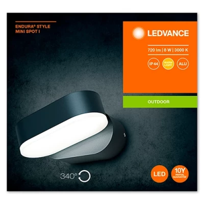Fasādes gaismeklis 7.5W, 3000K, IP44 ENDURA STYLE Mini Spot I