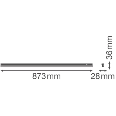 LED линейный светильник 90cm, 12W, 3000K, IP20 LINEAR COMPACT SWITCH