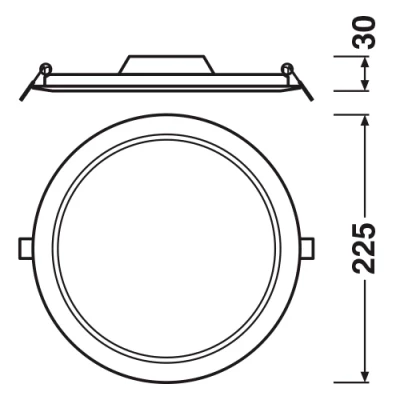 LED iebūvējams panelis 18W 3000K DOWNLIGHT SLIM