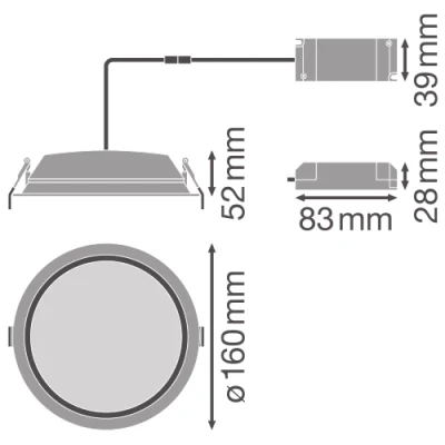 LED Recessed light 14W 4000K DOWNLIGHT ALU DALI